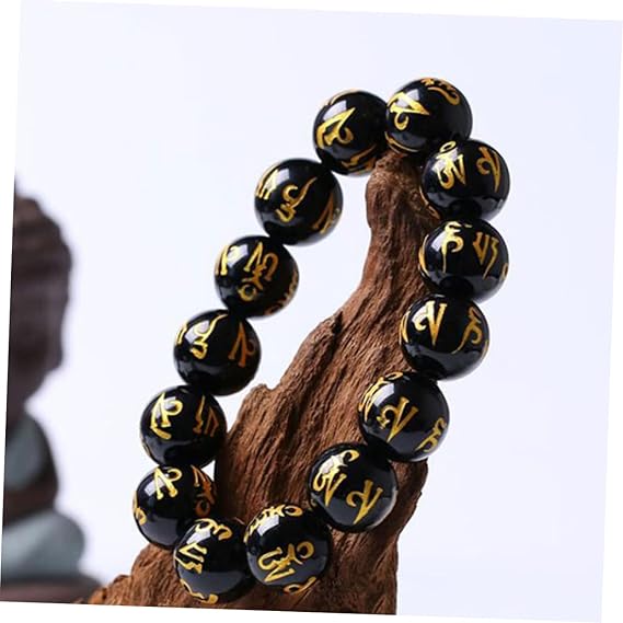 กำไลหินออบซิเดียนสลักคาถา