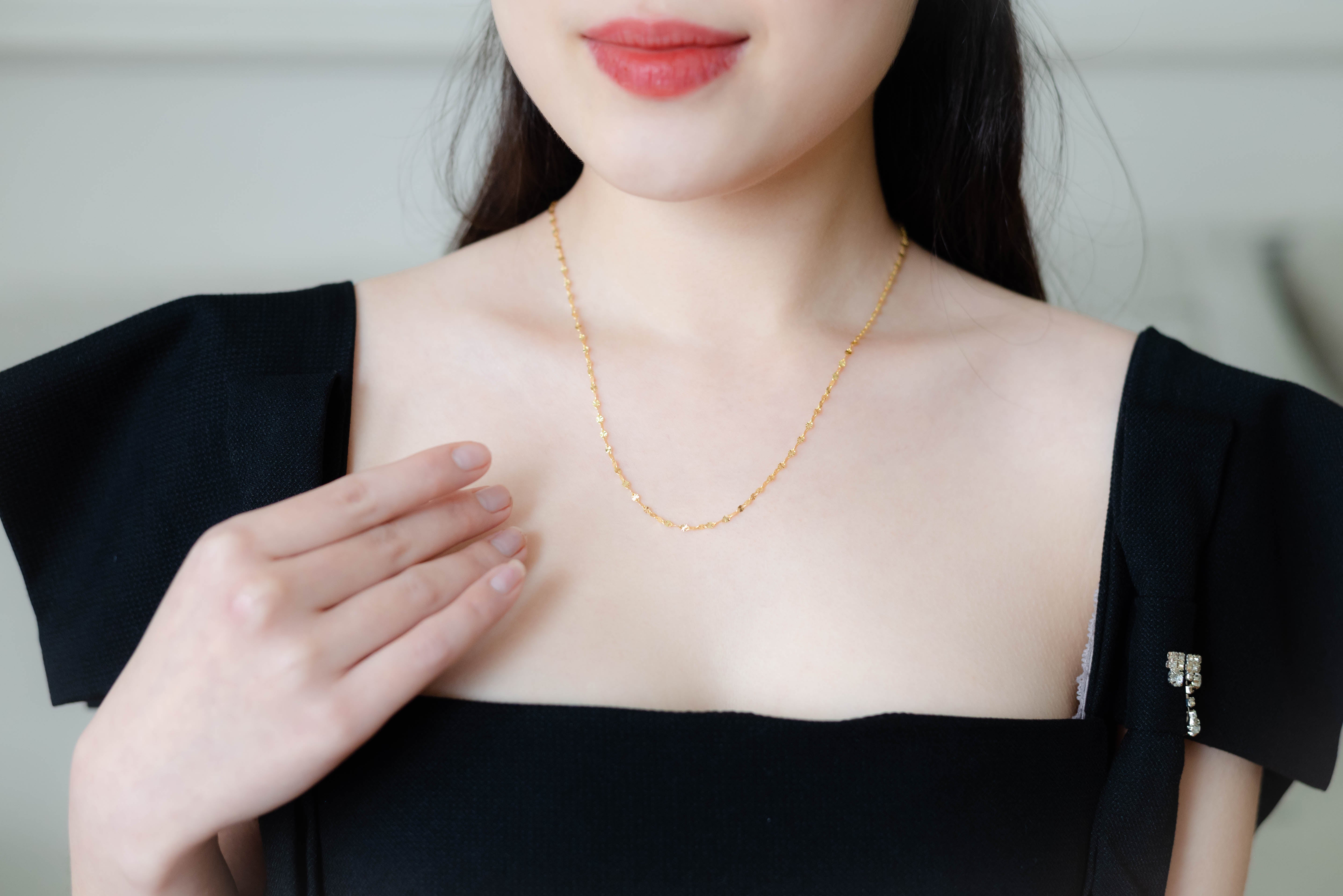 สร้อยคอใบโคลเวอร์ 4 แฉกนำโชค